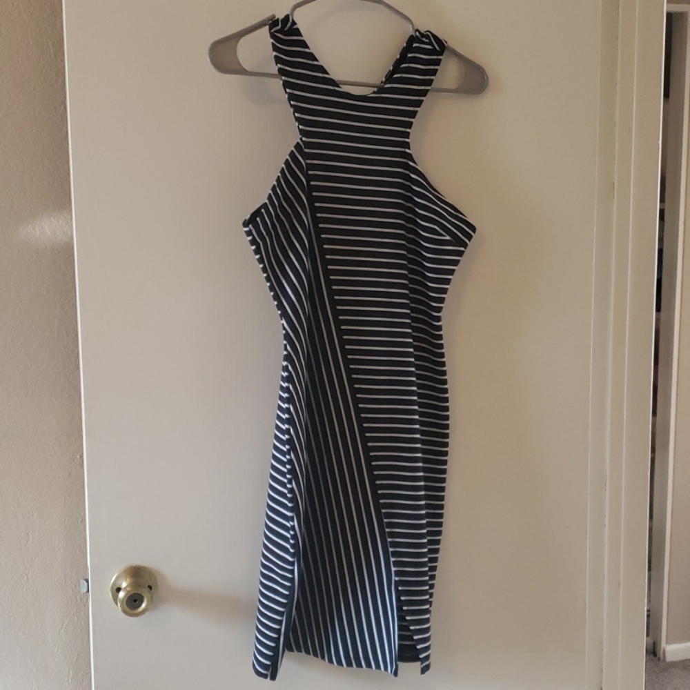 Blue striped dress